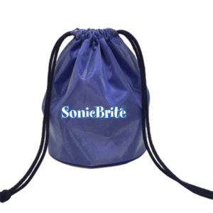Blue Satin Drawstring Bag